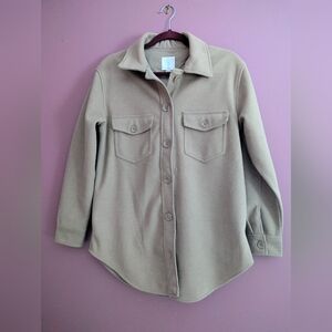 Joie Tan Button-Up Shirt Jacket XS